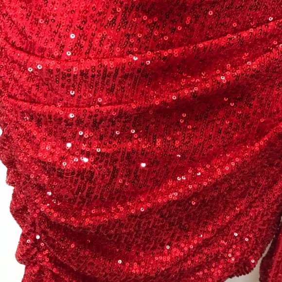 Center Stage Red Sequin Mini Cocktail Party Dress Size 1X - Picture 3 of 14